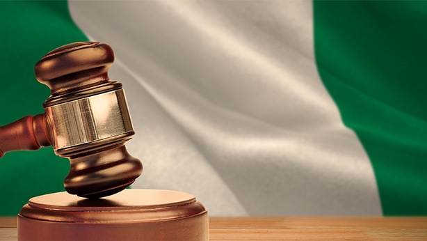 Nigerian flag and gavel